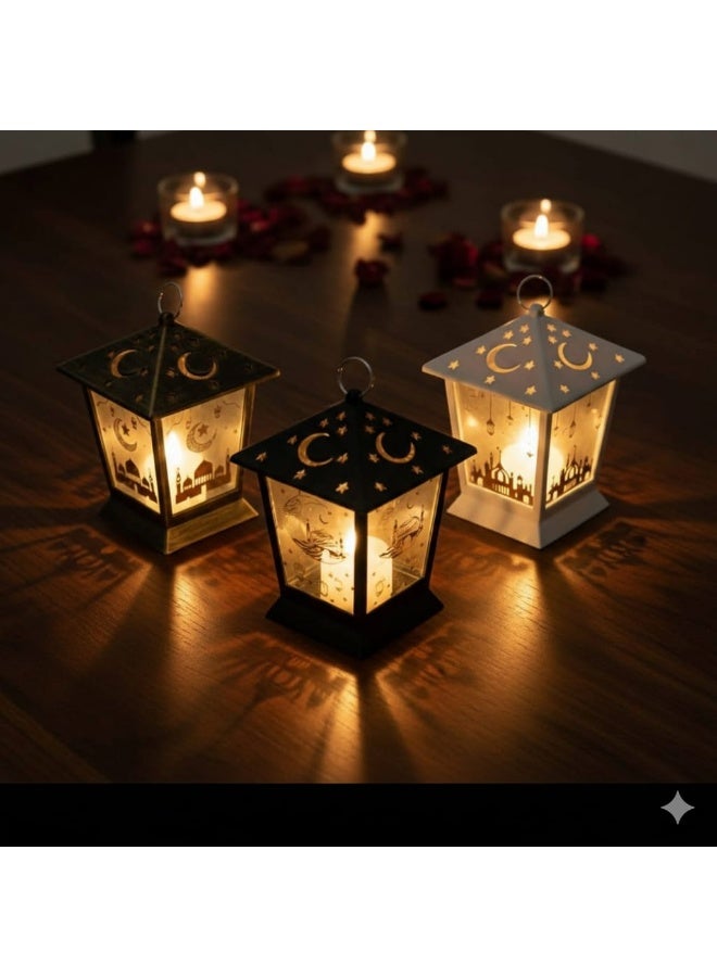 Ramadan lantern with its decorative copper lantern hanger, a luxurious decoration for celebrations, measuring 13*9 cm. - Image 1